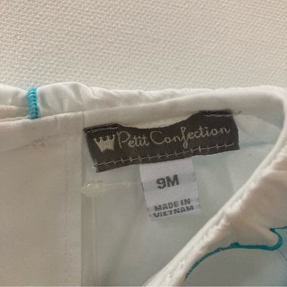 Petit Confection Baby Girl 9 Month Linen Romper Spring Summer Flower Embroidered - Picture 6 of 7